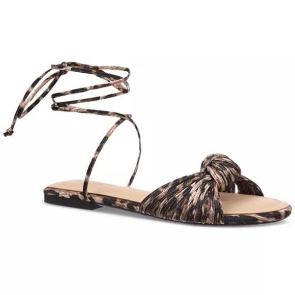 Shoes - leopard lace up sandals